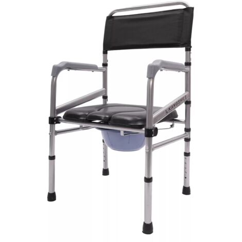 Chaise de Douche Pliable Siège de Sécurité de Bain Siège de Toilette Pliant de Douche avec Commode (1/5)