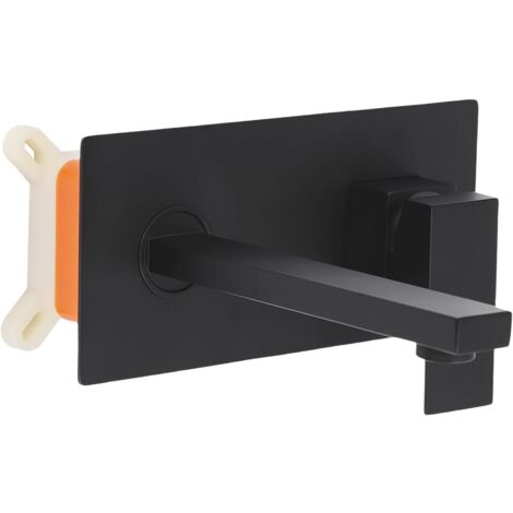 Gojoy – Mitigeur de lavabo encastré noir – 1 poignée – Cuivre et céramique – Aérateur anti-éclaboussures – Installation murale (1/5)