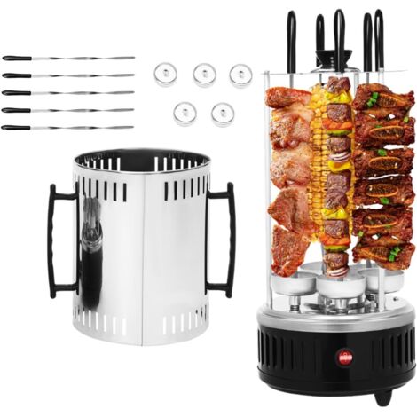 Gojoy – Barbecue électrique vertical 1000W en acier inoxydable – Gril à kebab sans fumée avec 5 brochettes – Pour usage commercial et domestique (1/5)