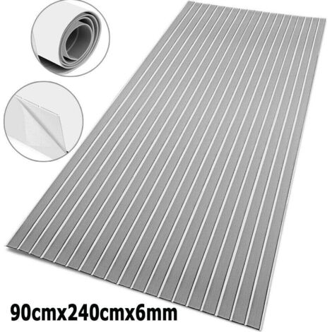 Tapis de Sol Antidérapant en Teck pour Yacht et Voiture - Décoratif en Mousse EVA Gris