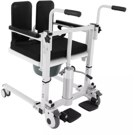 Gojoy – Chaise de transfert hydraulique – Hauteur réglable 43-63 cm – Dossier rabattable 180° – Pour personnes à mobilité réduite