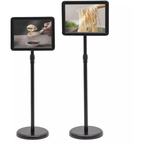 Lot de 2 supports pour affiches, supports de panneau, angle et hauteur réglables, télescopiques, pour mariage/activités professionnelles (noir) (1/5)