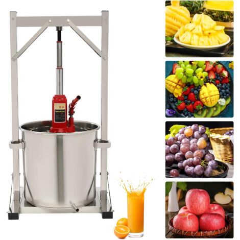 22L Presse-baies manuel presse-agrumes presse-fruits hydraulique en acier inoxydable presse-fruits presse-fruits manuel multifonctionnelle commerciale pour des fruits, baies, légumes, jus