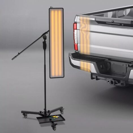 Outil de débosselage PDR Réparation de bosses de voiture Lampe de débosselage Réflecteur LED PDR, 3x Roues universelles, pour ateliers de réparation automobile
