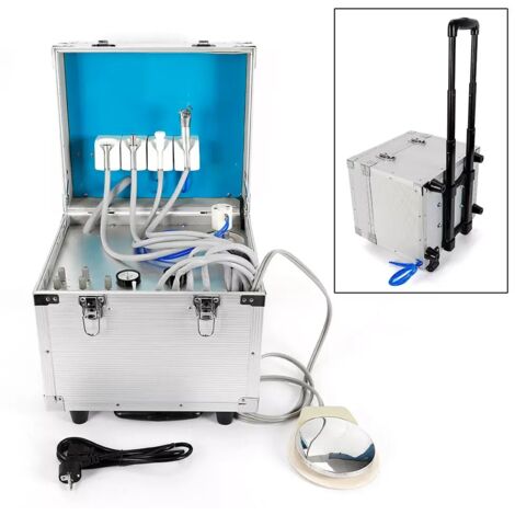 Unité dentaire mobile portable Unité de traitement Unité dentaire + compresseur d'air