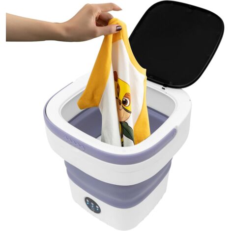 Mini Machine à Laver Portable avec Essorage Capacité 12L de Linge Mini Lave Linge Pliable pour Laver Vêtements de Bébé, Sous-vêtements Chaussettes pour Appartements, Dortoirs, Caravanes, Hôtels