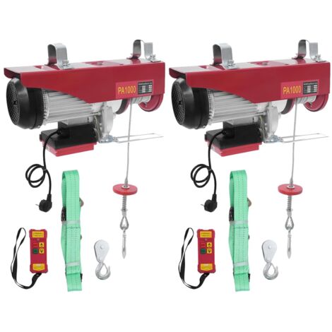 Treuil électrique Qussse 1000 Kg – 1800 W, Télécommande Sans Fil 80 M, Hauteur De Levage 12 M, Vitesse 10 M/min – Parfait Pour Garage, Atelier, Chantier