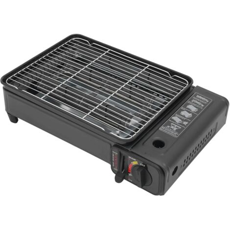 BBQ De Camping Portable - Réchaud à Gaz Avec Plaque, Grille Et Mallette - Parfait Pour Rando, Pique-nique Et Voyages