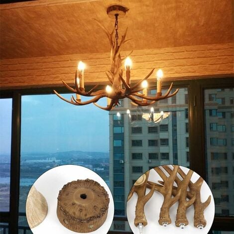Lustre Rustique en Bois de cerf à 6 têtes, lustres en Corne de cerf de Campagne, luminaires Suspendus en Corne de cerf pour Le Magasin dhôtel de café de Bar à la Maison