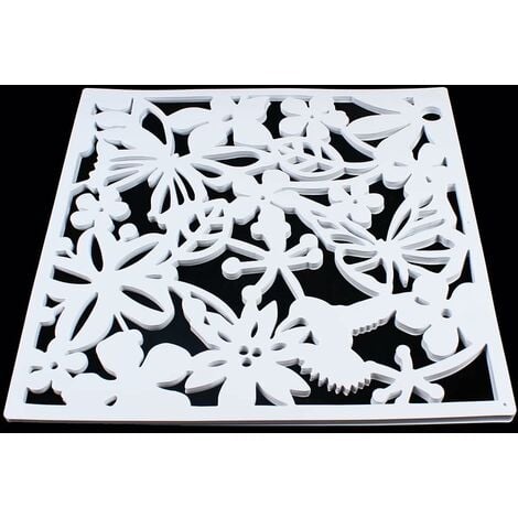 12 Pcs 40 cm  40 cm Blanc Séparateur de Pièce Suspendu Fleur Creuse et Motif D'oiseau Décor à La Maison Ecran de Confidentialité Ecran Pliant Adapté