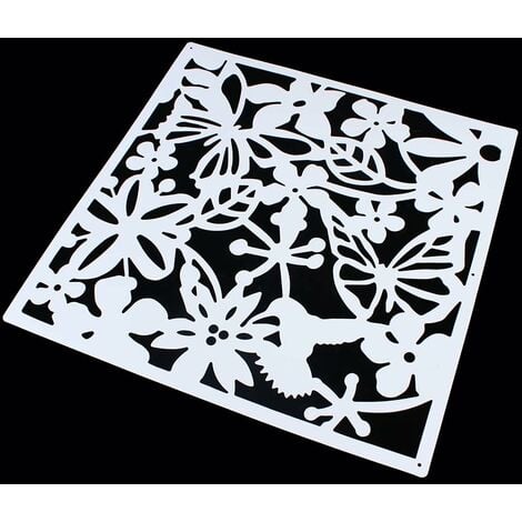 12 Pcs 40 cm  40 cm Blanc Séparateur de Pièce Suspendu Fleur Creuse et Motif D'oiseau Décor à La Maison Ecran de Confidentialité Ecran Pliant Adapté