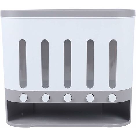 Distributeur de Nourriture Sèche Fixé au Mur, Distributeur de Stockage à 5 Grilles 10L, Boîte de Stockage de Fruits pour Aliments Secs pour la Maison et la Cuisine (1/5)