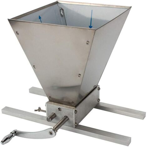 Moulin à céréales en aluminium - Moulin à malt - Moulin à grains de maïs - Moulin à grains en acier inoxydable argenté - 3,6 kg/min - Avec 2 tiges en aluminium