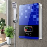 Gojoy – Chauffe-eau instantané 6500W – Écran tactile – Acier inoxydable – Protection IPX24 – Compact pour petits espaces – Kit douche inclus