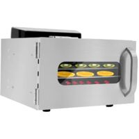 Déshydrateur automatique en acier inoxydable 6/8/10 étages pour légumes, fruits, écran LCD avec un minuteur, pour fruits, poissons, viandes, herbes, viande sèche etc. (6 étages 400 W)