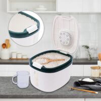Seau à Riz Scellé Tongdejing 5kg - Avec Roulettes Et Tasse à Mesurer, Pour Riz, Céréales, Nourriture Animaux