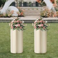 Lot De 5 Colonnes En Carton Alvéolé Pour Décorations - Hauteurs 20 à 100 Cm, Avec Plateaux PVC (charge 50 Kg)