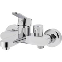 Robinet De Baignoire, Robinet Mitigeur pour Baignoire, Robinet à levier unique baignoire mitigeur mural en surface Baignoire, Baignoire de douche pour appartements, hôtels (argent)