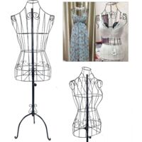 Mannequin Couture Métal Gracia Noir - Portemanteau Vintage Avec Rangement