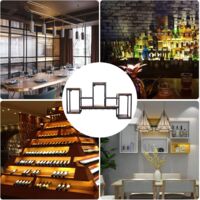 Wall Wine Racks étagère De Rangement En Bois Dans Bar Ménage LOFT Métal Fer Fixé Au Mur Accrochant Vin Gobelets En Verre De Champagne Stemware Rack Compteur Tasse Porte-bouteille De Vin