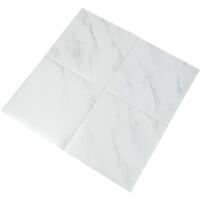 Gojoy – Lot de 32 dalles autocollantes en PVC – Revêtement de sol vinyle imperméable – Marbre blanc – 30 x 30 cm – Installation facile, nettoyage rapide