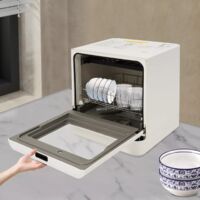 Lave-vaisselle Petit lave-vaisselle de table Mini lave-vaisselle de camping autonome utilisable avec/sans raccordement à l'eau, 4 programmes Lave-vaisselle portable pour appartements, dortoirs et mobi