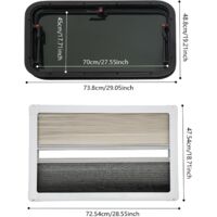 Fenêtre De Caravane 700 X 450 Mm - Basculante à 85° - Pour