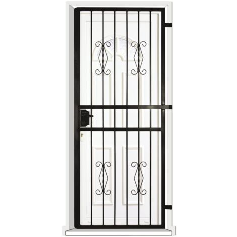 Grille porte Rustique -1 vantail pour encadrure H=220 cm x L=90 cm (côte tableau) (1/2)