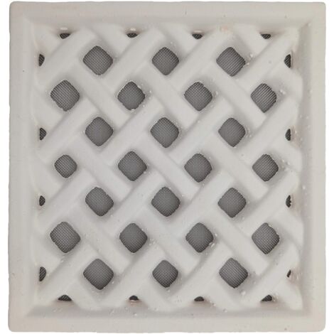 DMS – Grille d’aération carrée en argile engobée blanche – 25 x 24 cm – À sceller avec moustiquaire anti-nuisibles – Résistante aux intempéries (1/5)