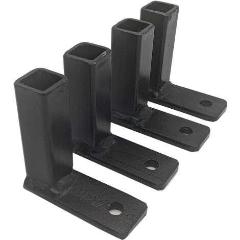 DMS – Lot de 4 fixations en acier prépeint pour grille de défense 15 x 15 mm – Profondeur 60 mm – Pour installation sécurisée