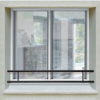Barre d’appui 2 lisses - Fenêtre 100 cm (cote tableau) – Acier rectangulaire 20 x 40 mm – Prépeinte noir – Fixation par Scellement