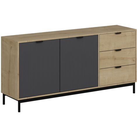 Aparador 2 Puertas Estilo Moderno Beige (1/4)