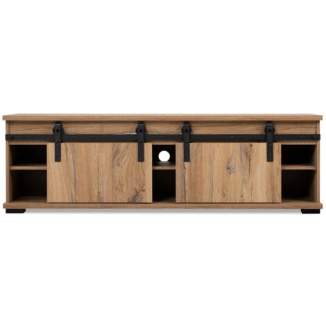 Mueble Tv Manzano Soporte Con Estanteria 160X50X40 Roble (1/3)