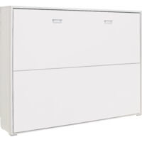 Cama Abatible Horizontal De Matrimonio 135X190 Color Blanco