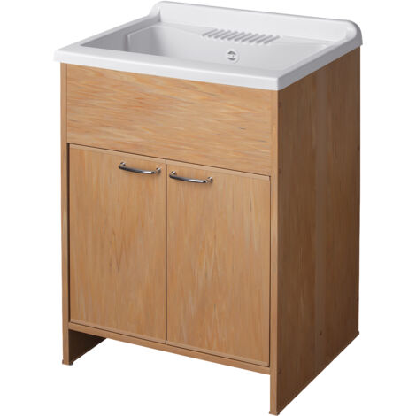 Lavabo en PVC en KIT 60X50 pour Intérieur/Extérieur frêne