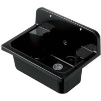 Bac à laver mural 55x37 avec bride murale et grille – Couleur : noir brillant – Résistant aux acides – Capacité 17 litres – Fixation robuste – Styletech