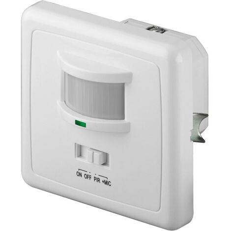 Interrupteur infrarouge mural 220-240V – Détecteur de mouvement 160° – Portée jusqu'à 9m – Minuterie réglable 10s à 7min – Goobay
