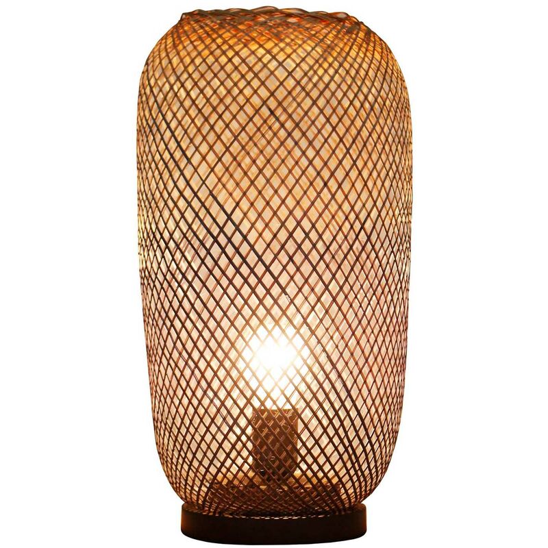 Lot de 2 lampes de chevet en bois flotté abat-jour lin Ø 15 cm -   France