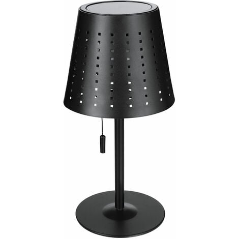 Lampe de table solaire Vinces S noir 29,5 cm métal Led blanc chaud 10887