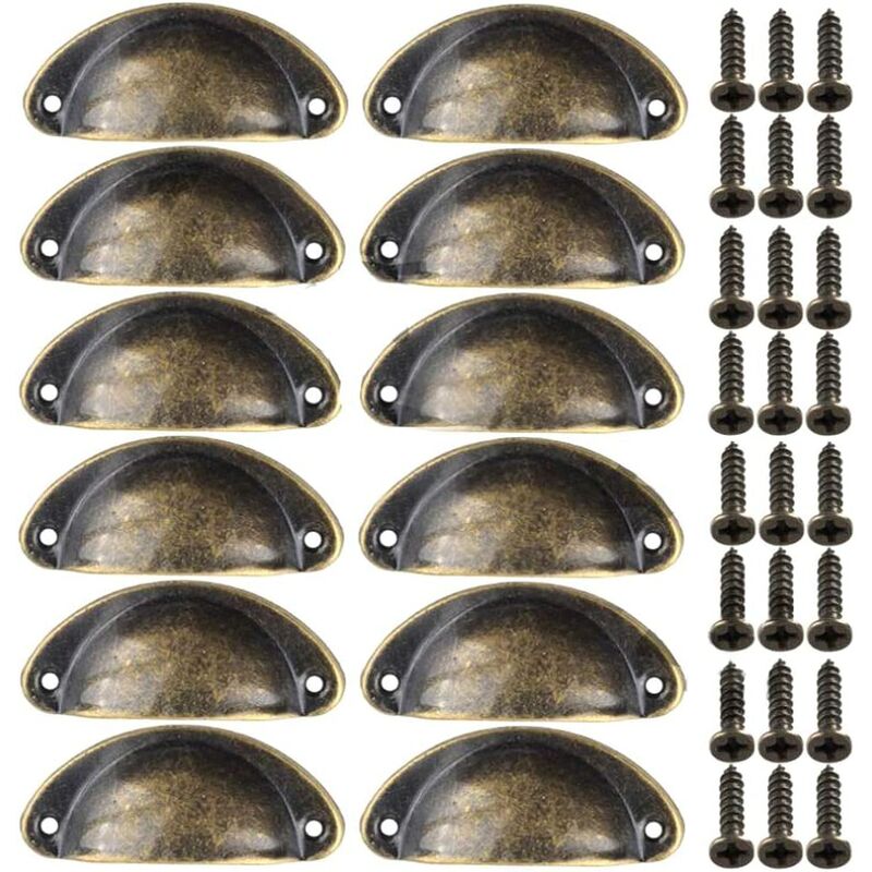 Lot de 10 Poignées Bronze - 64mm Meubles Vintage Poignées Sculptées