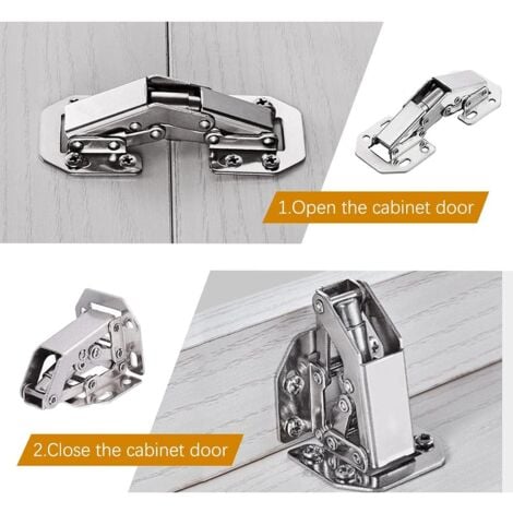 10 PCS Charniere Porte Placard avec Vis, 3 Pouces 90°Charniere Meuble pour Armoires de Porte Cuisine
