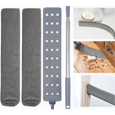 Plumeau télescopique flexible en microfibres – Manche en alliage d'aluminium – Nettoyage efficace des surfaces délicates – Minetgnon