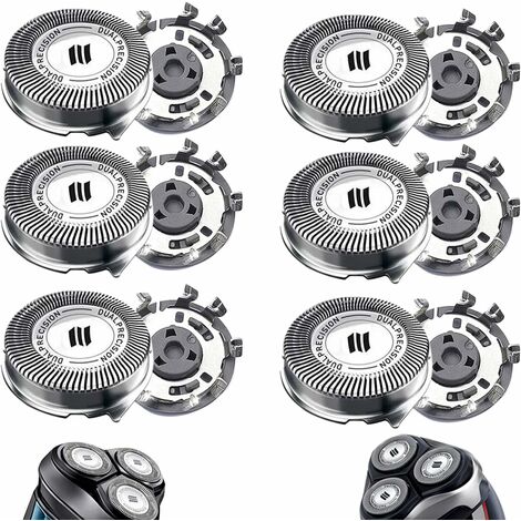 6 Pièces Têtes de Rasoir Remplacement SH30/50 Compatible avec Série de Rasoirs Électriques Philips Séries 1000, 2000, 3000, 5000 et Modèle AT8xx/ AT7xx Style avec Lame Pointue, Non d'Origine