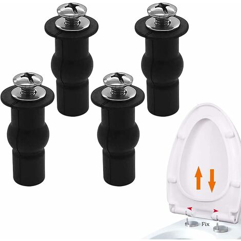 Fixations WC Abattant,4PCS Cheval Fixations WC Abattant Charnières,Extensible Caoutchouc Vis