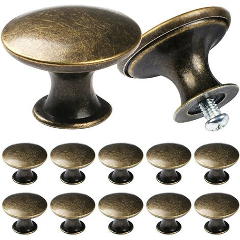10 pièces en forme de champignon mini bronze Armoire en alliage de zinc  Poignée de tiroir pour domestique, Mode en ligne