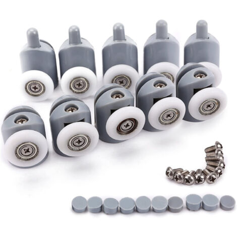 Lot de 10 roulettes de douche ajustables 25mm – Rouleaux en plastique durable – Pour cabine de douche – Installation rapide – Minetgnon - 10pcs