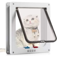 Aquasup – Chatière magnétique pour chat 4 voies – Dimensions 19 x 19.7 cm – Passage 16 x 15.7 cm – Contrôle d'accès intelligent