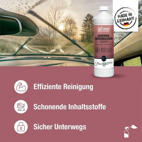 bio-chem Scheibenwischwasser Sommer 1000 ml Autoscheiben Reiniger I Premium  Scheibenreiniger fürs Auto, extra schonend zu Wischerblätter aller Art I