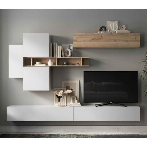 Parete attrezzata soggiorno L 276x210x30 comp  44 - Infinity  CADIZ / BIANCO L.