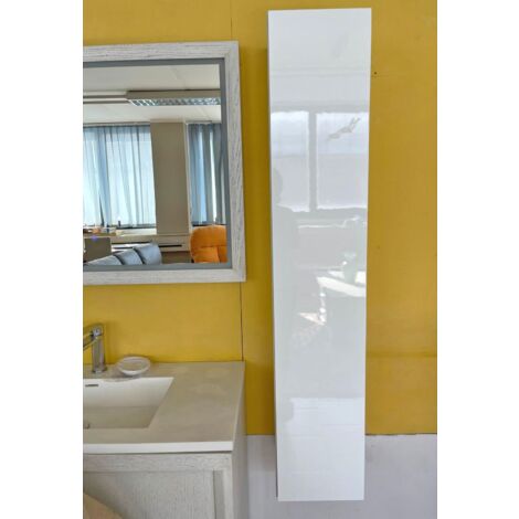 Rebecca Mobili Mobile Bagno A Colonna - 92x40x30 Cm, Bianco, 1 Anta E 2 Ripiani - Foto 6